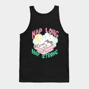 Nap Long Nap Strong Sleepy Cat in Box Sleeping Kitty Tank Top